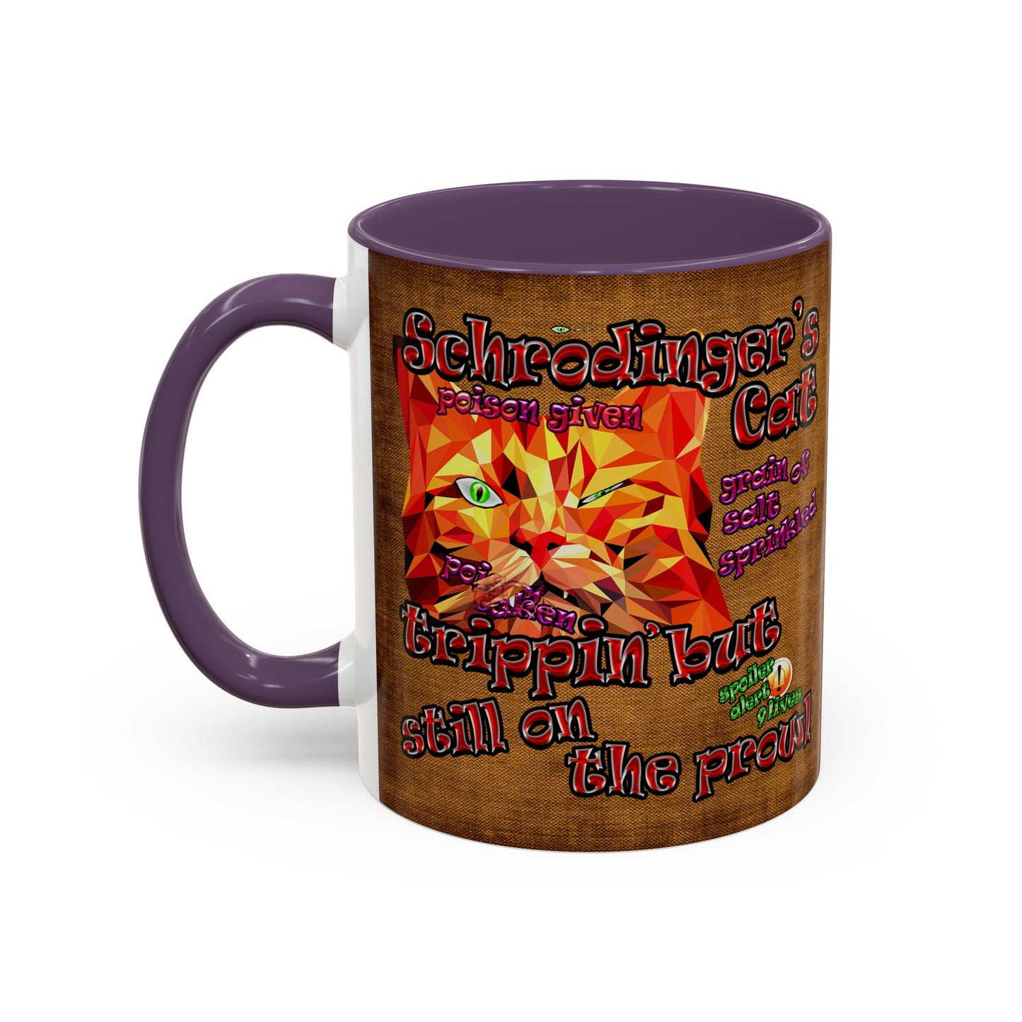 schrodinger's cat - Accent Mug (brown papyrus)