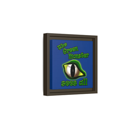 green monster - framed canvas art (dark blue)