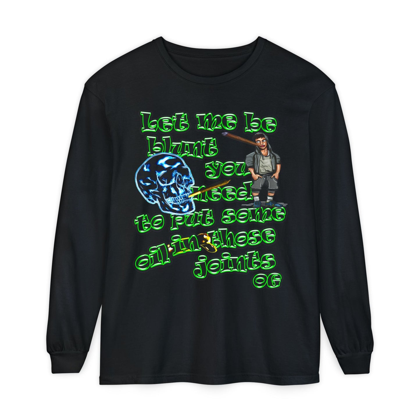 og - Unisex Garment-dyed Long Sleeve T-Shirt