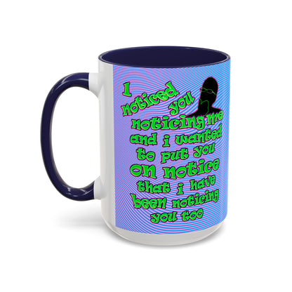 noticed you noticing - Accent Mug (light blue-purple wave)
