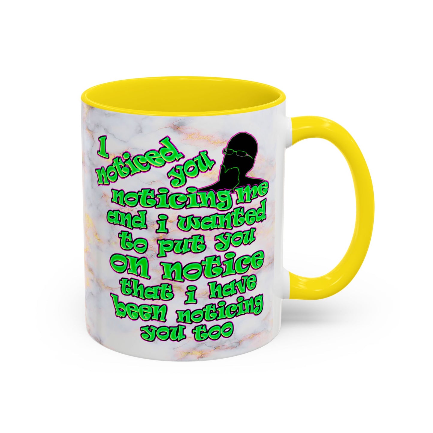 noticed you noticing - Accent Mug (white marble)