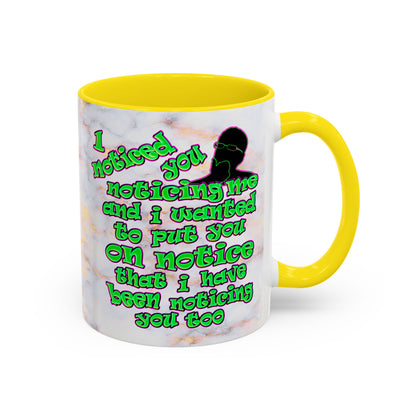 noticed you noticing - Accent Mug (white marble)