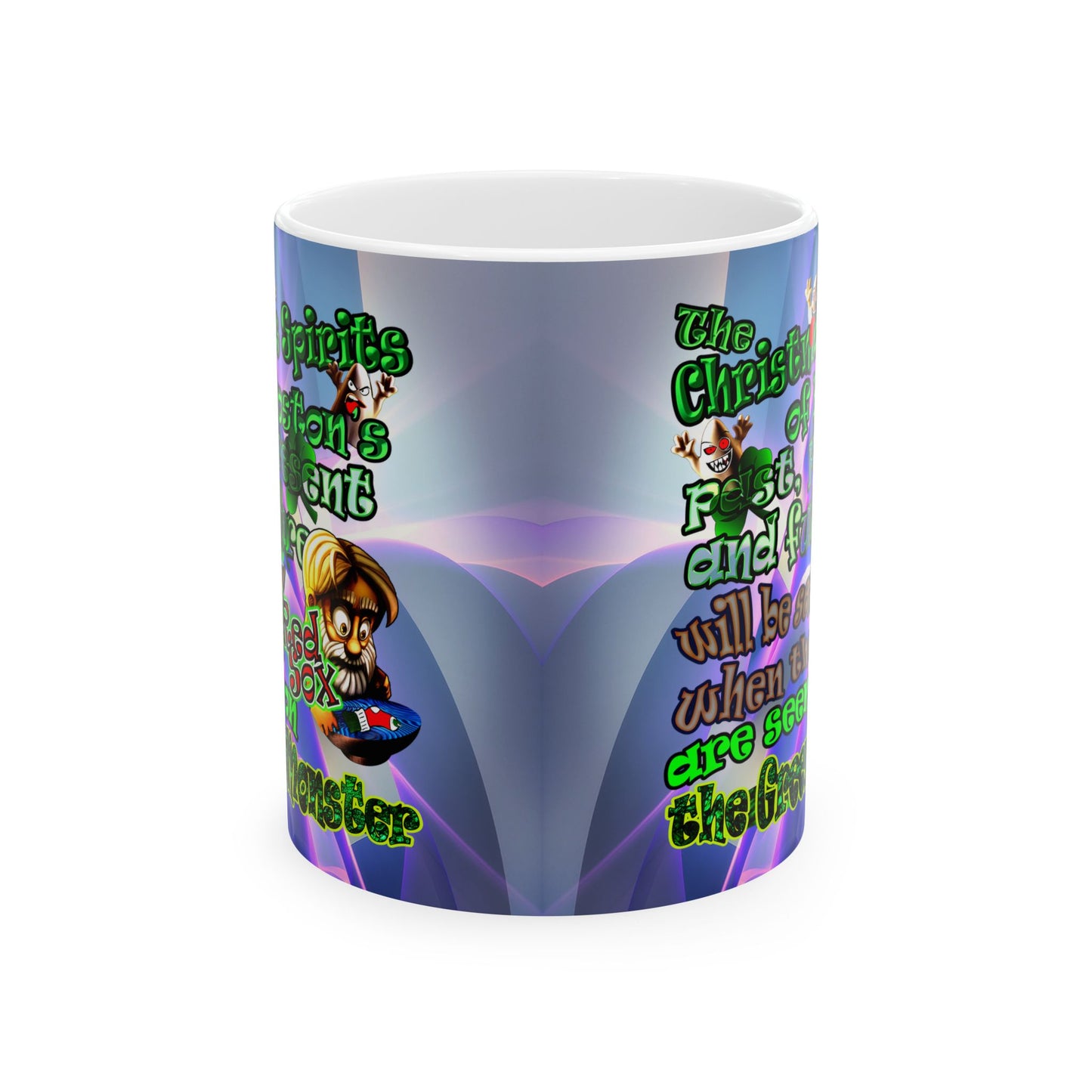 christmas spirits of boston - White Mug (grey-pink wave)