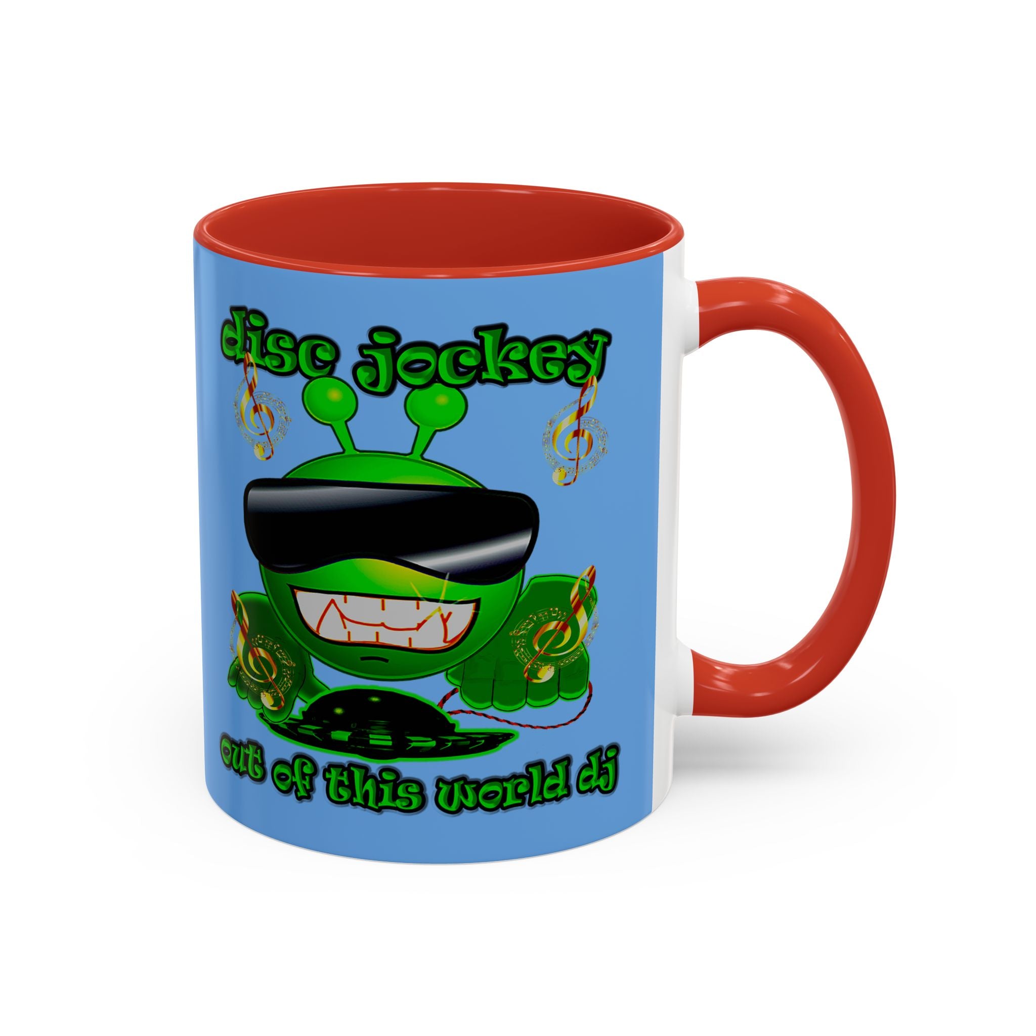 disc jockey - Accent Mug (light blue)