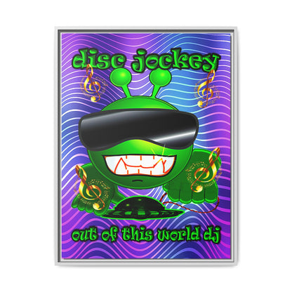disc jockey - framed canvas art (purple wave)