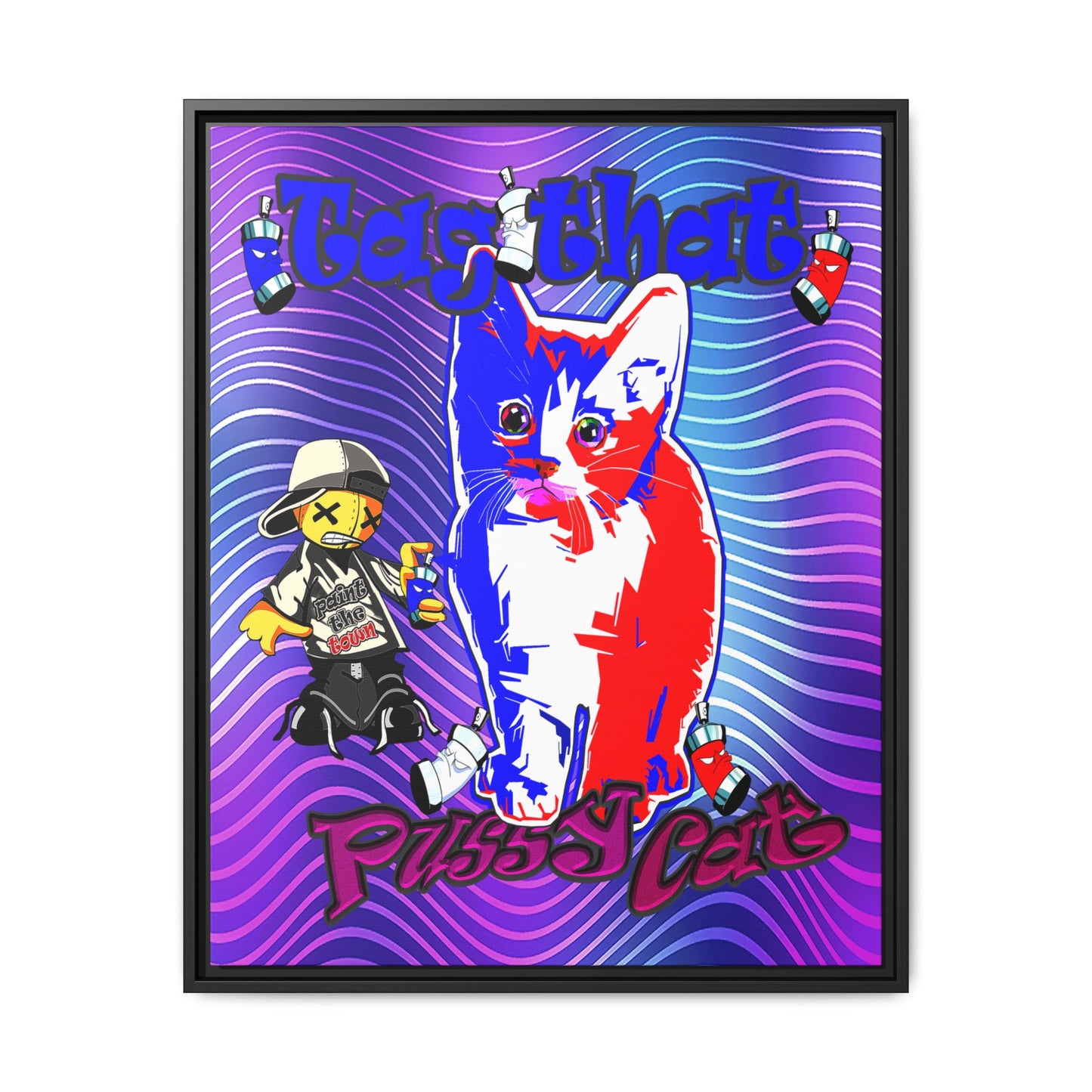 tag that - framed canvas art (purple wave)