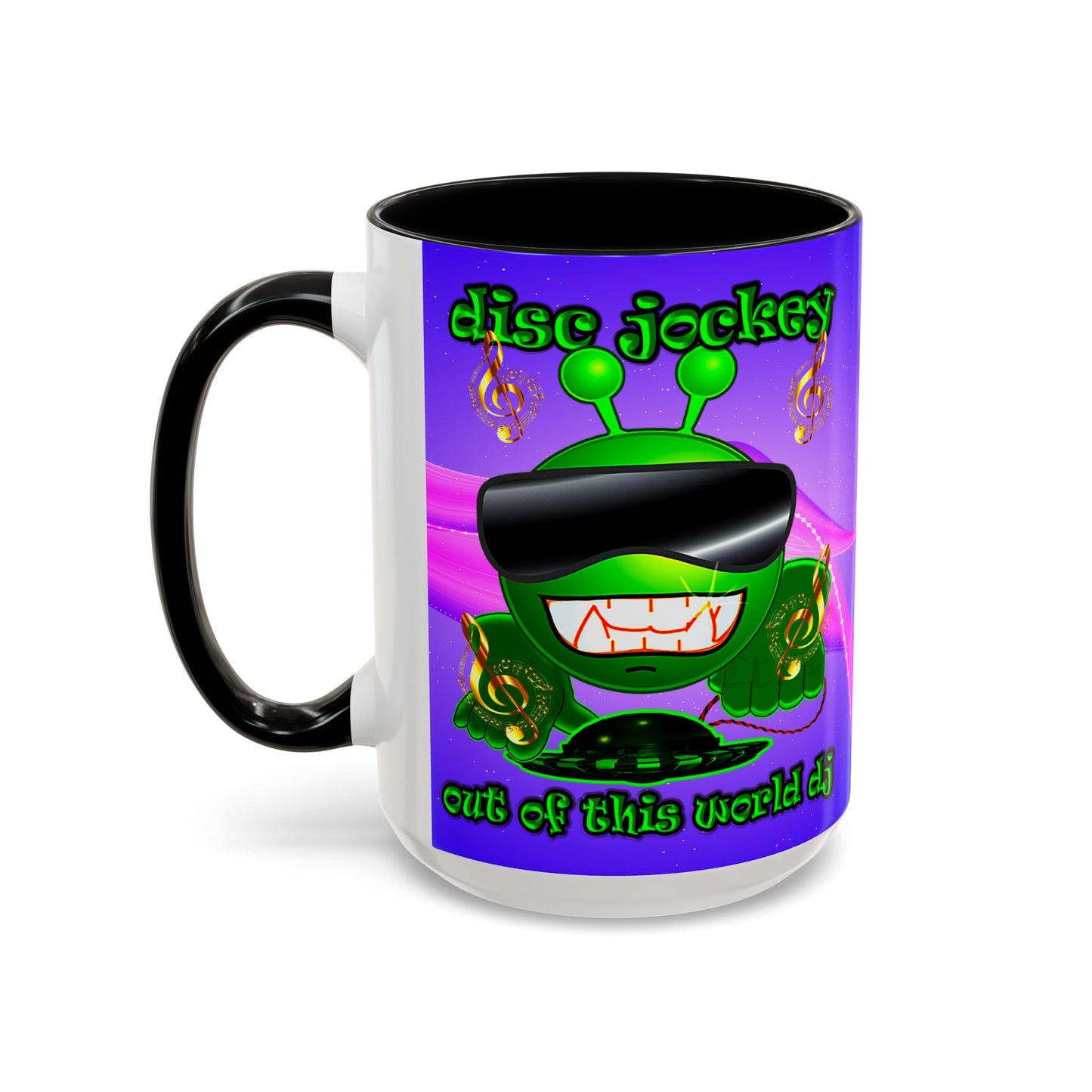 disc jockey - Accent Mug (purple-pink wave)
