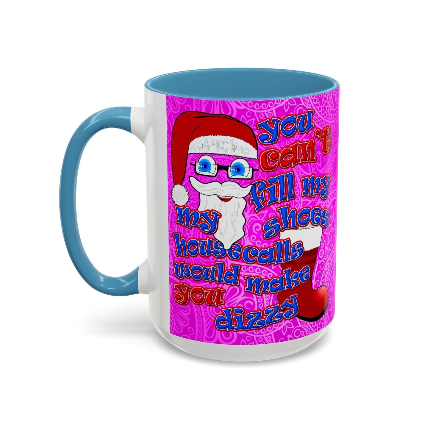 santa's shoes - Accent Mug (pink swirl)