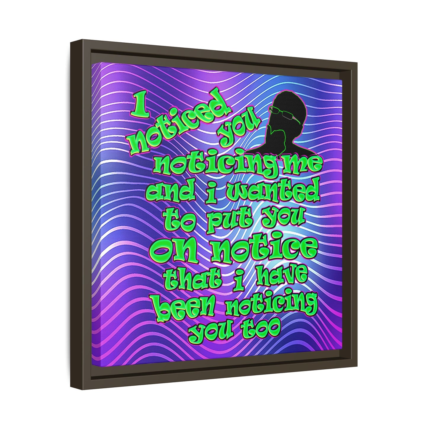 noticed you noticing - framed canvas art (purple wave)