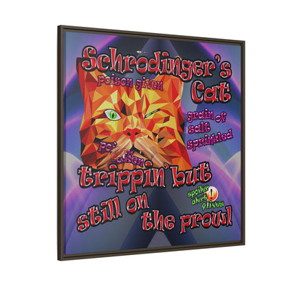 schrodinger's cat - framed canvas art (grey-pink wave)