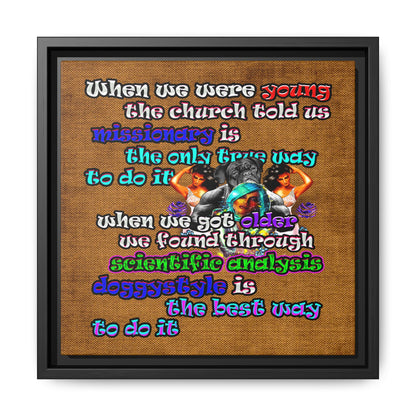 doggystyle - framed canvas art (brown papyrus)