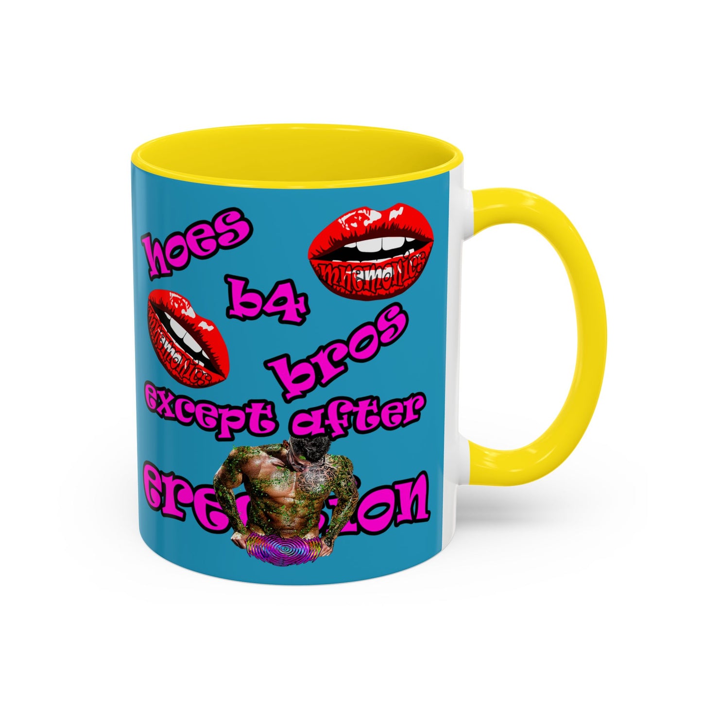 hoes b4 bros - Accent Mug (turquoise)