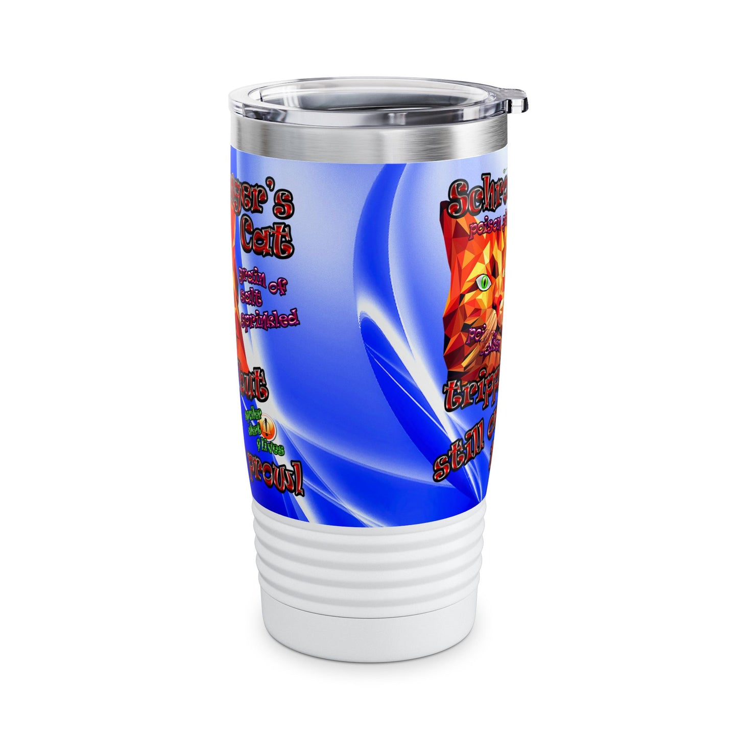 schrodinger's cat - Ringneck Tumbler, 20oz (blue-white wave)
