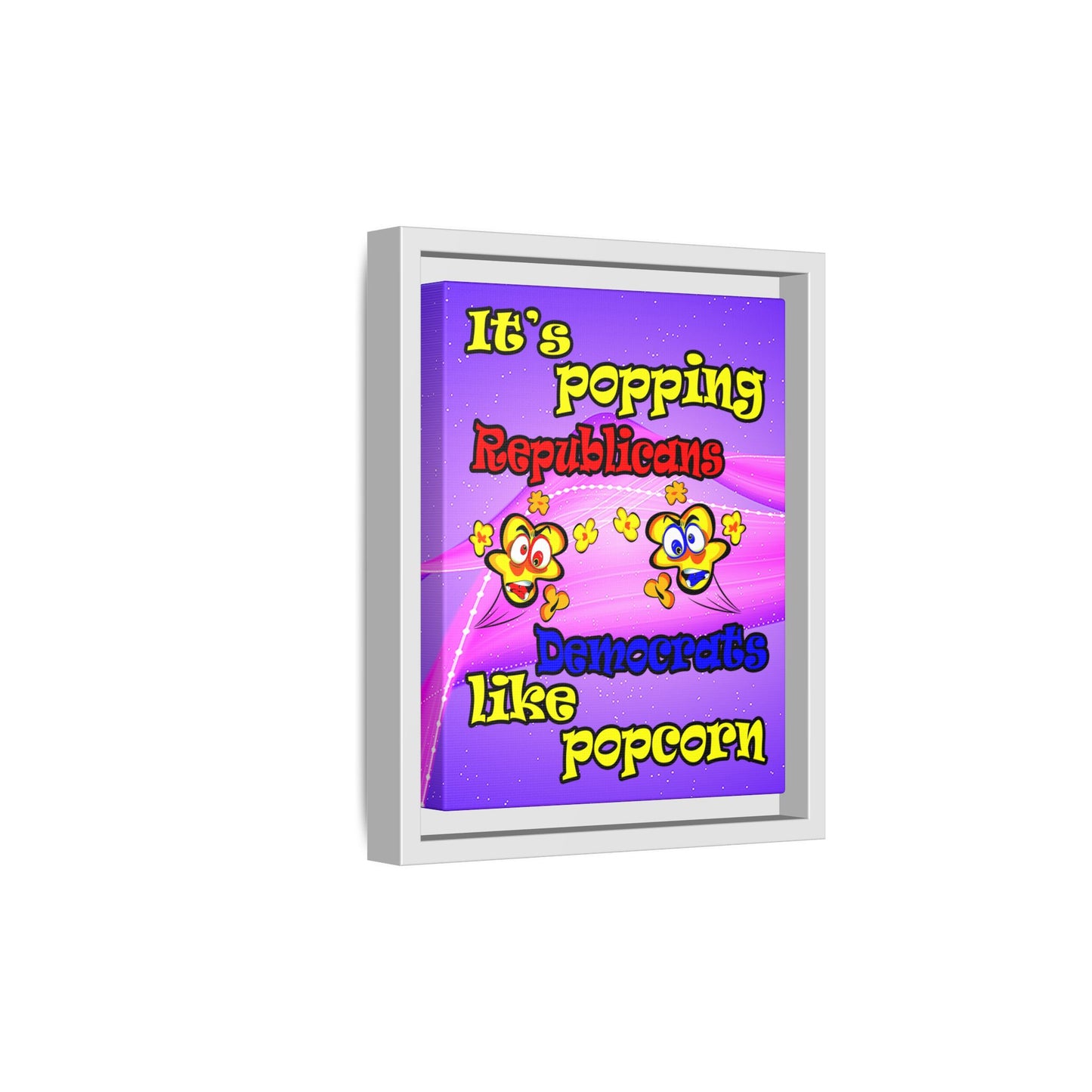 popping like popcorn - framed canvas art (purple-pink wave)