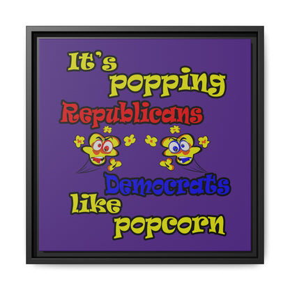 popping like popcorn - framed canvas art (purple)