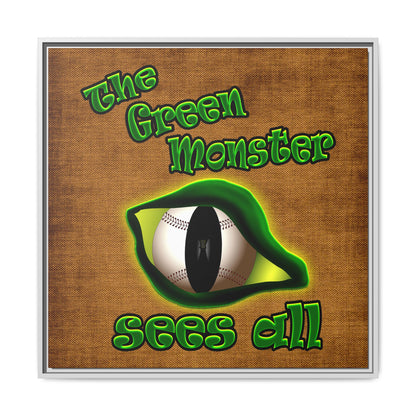 green monster - framed canvas art (brown papyrus)