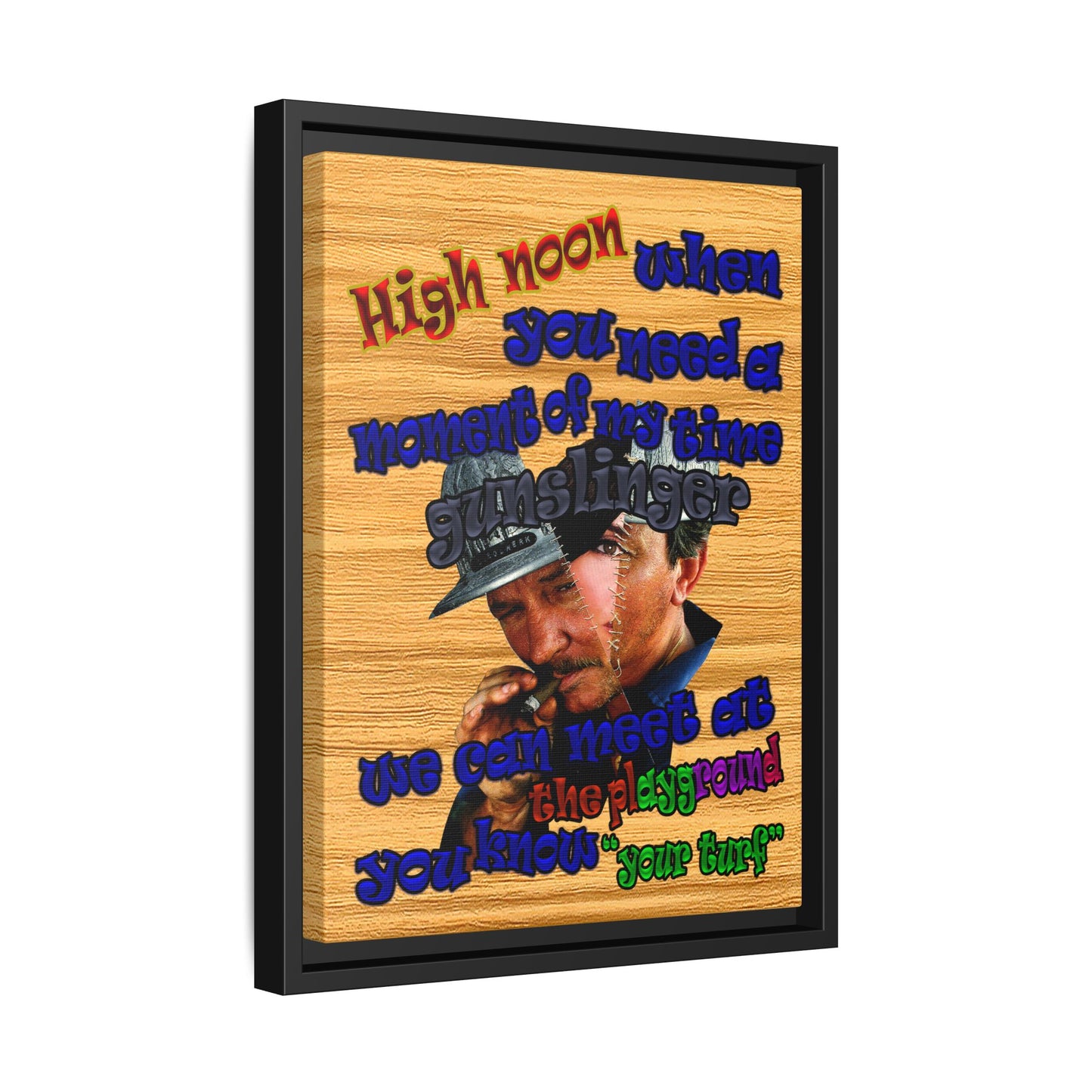 high noon - framed canvas art (butterscotch wood finish)