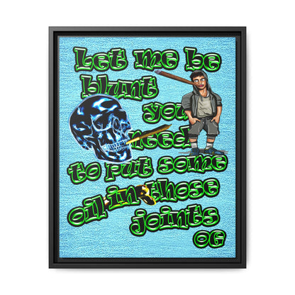 og - framed canvas art (faded blue)