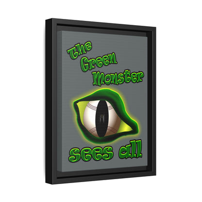 green monster - framed canvas art (dark grey)