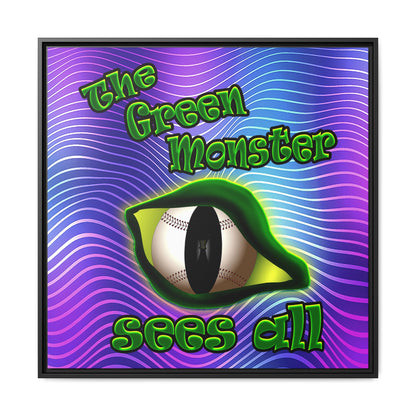 green monster - framed canvas art (purple wave)