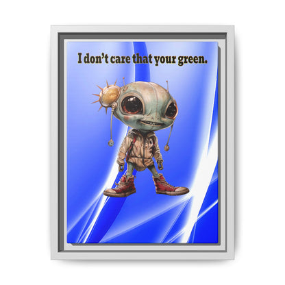 I don't care that your green - framed canvas art (blue-white wave)