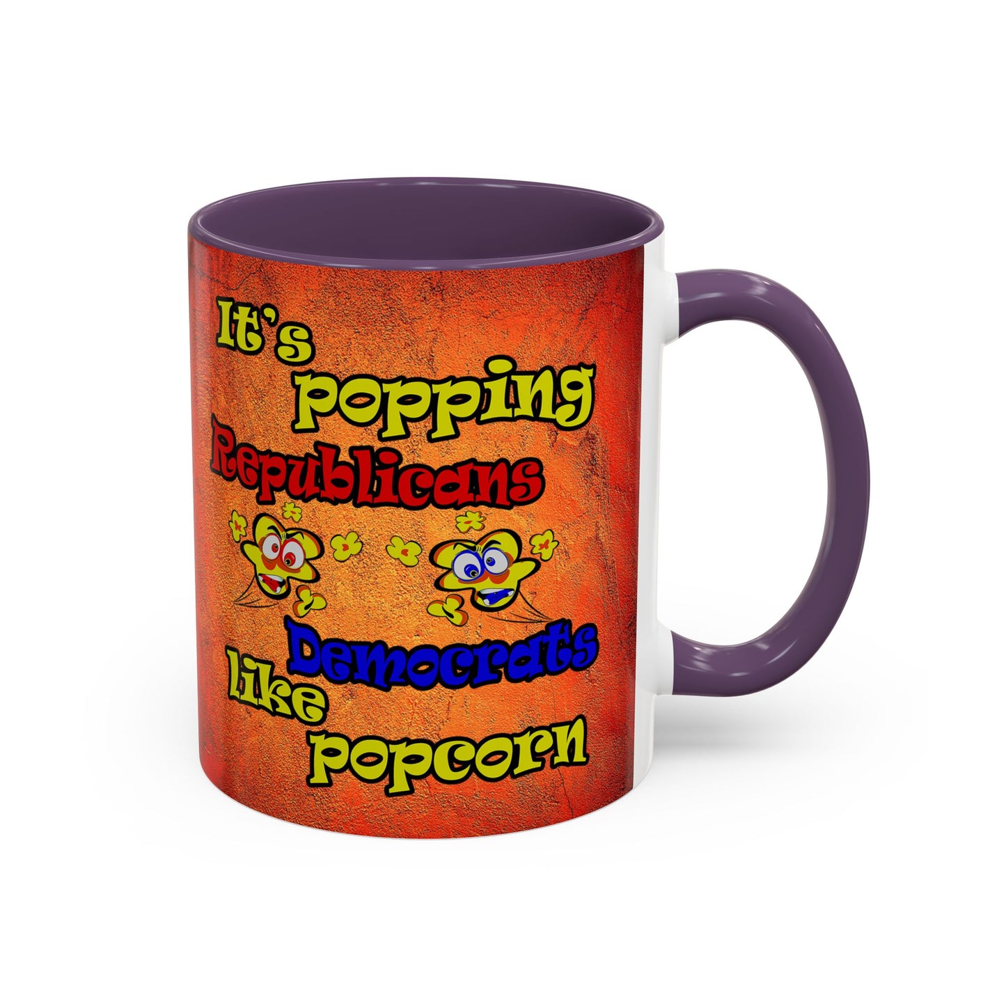 popping like popcorn - Accent Mug (burnt orange)