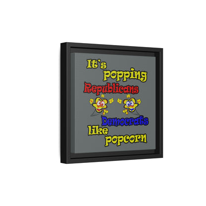 popping like popcorn - framed canvas art (dark grey)