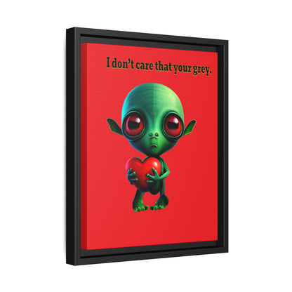 I don't care that your grey - framed canvas art (red)