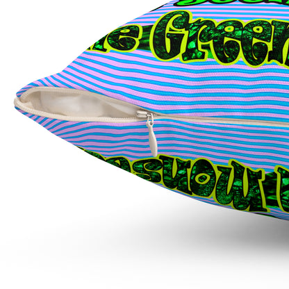 christmas spirits of boston - Spun Polyester Square Pillow - (light blue-purple wave)