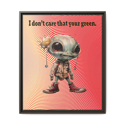 I don't care that your green - framed canvas art (yellow-orange wave)