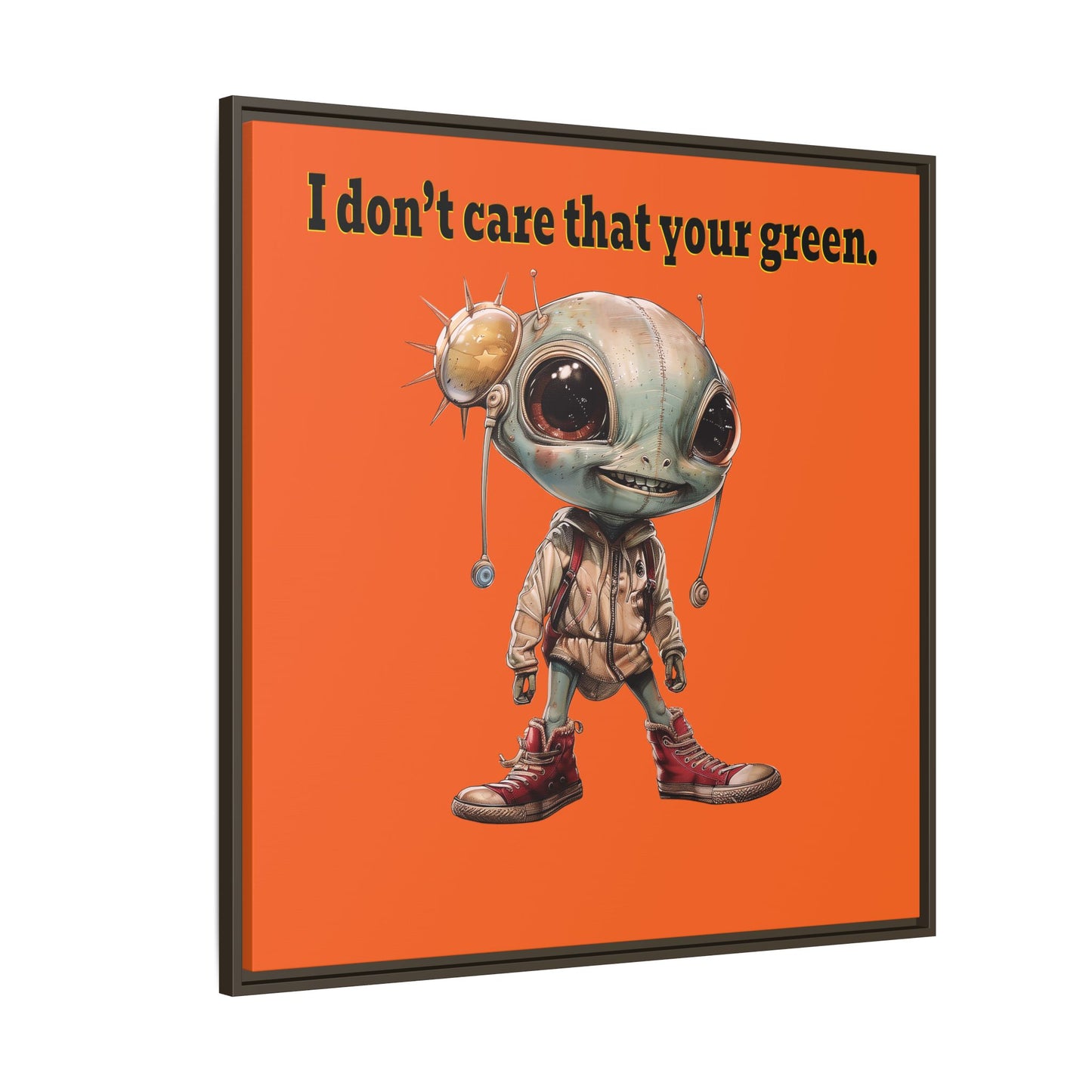 I don't care that your green - framed canvas art (orange)