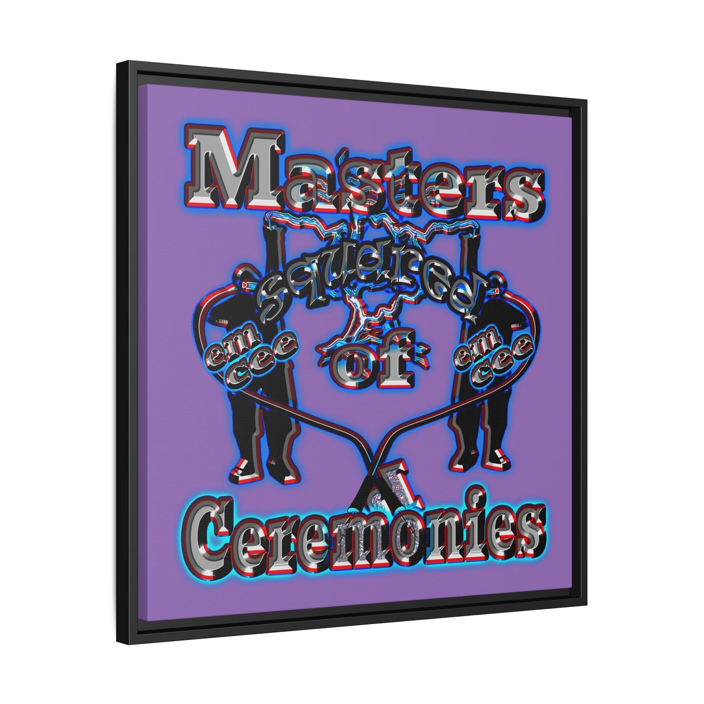 em cee squared - framed canvas art (light purple)