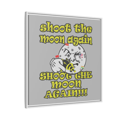 shoot the moon again - framed canvas art (light grey)