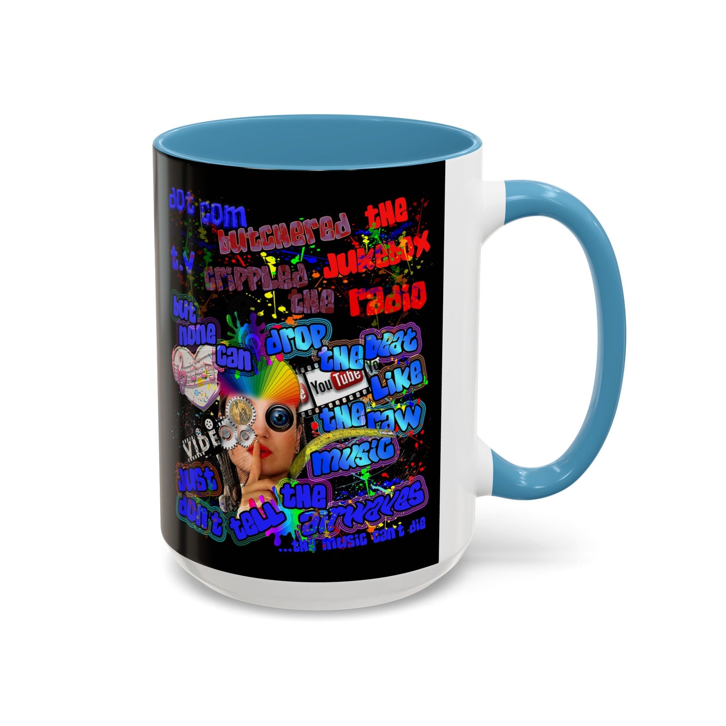 drop the beat - Accent Mug (black)