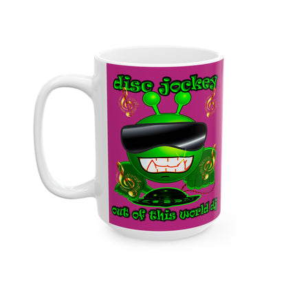 disc jockey - White Mug (pink)