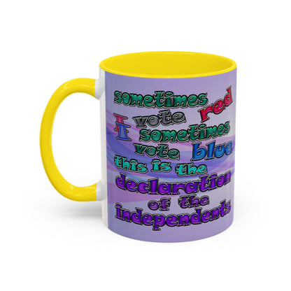 declaration of the independents - Accent Mug (light blue-pink wave)