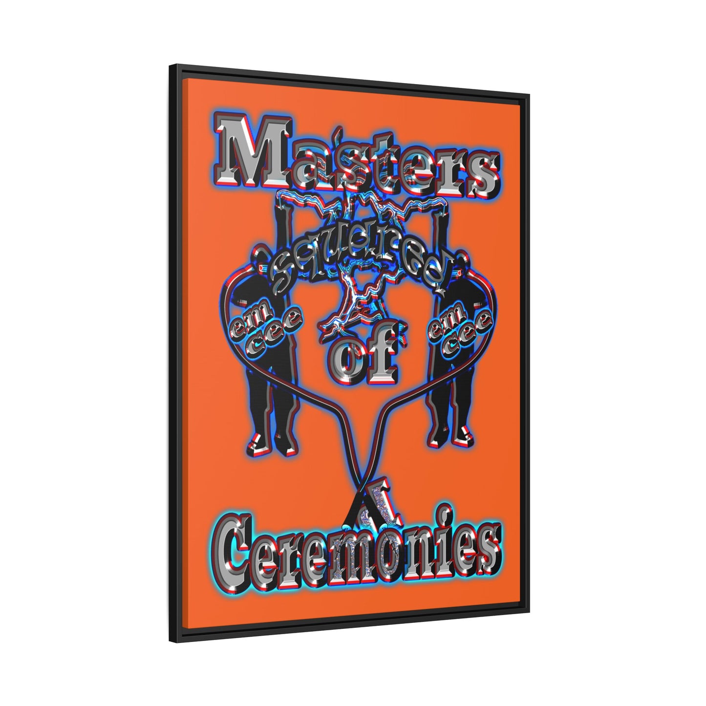 em cee squared - framed canvas art (orange)