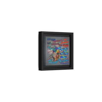 drop the beat - framed canvas art (grey-light grey)