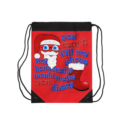 santa's shoes - Drawstring Bag (red)