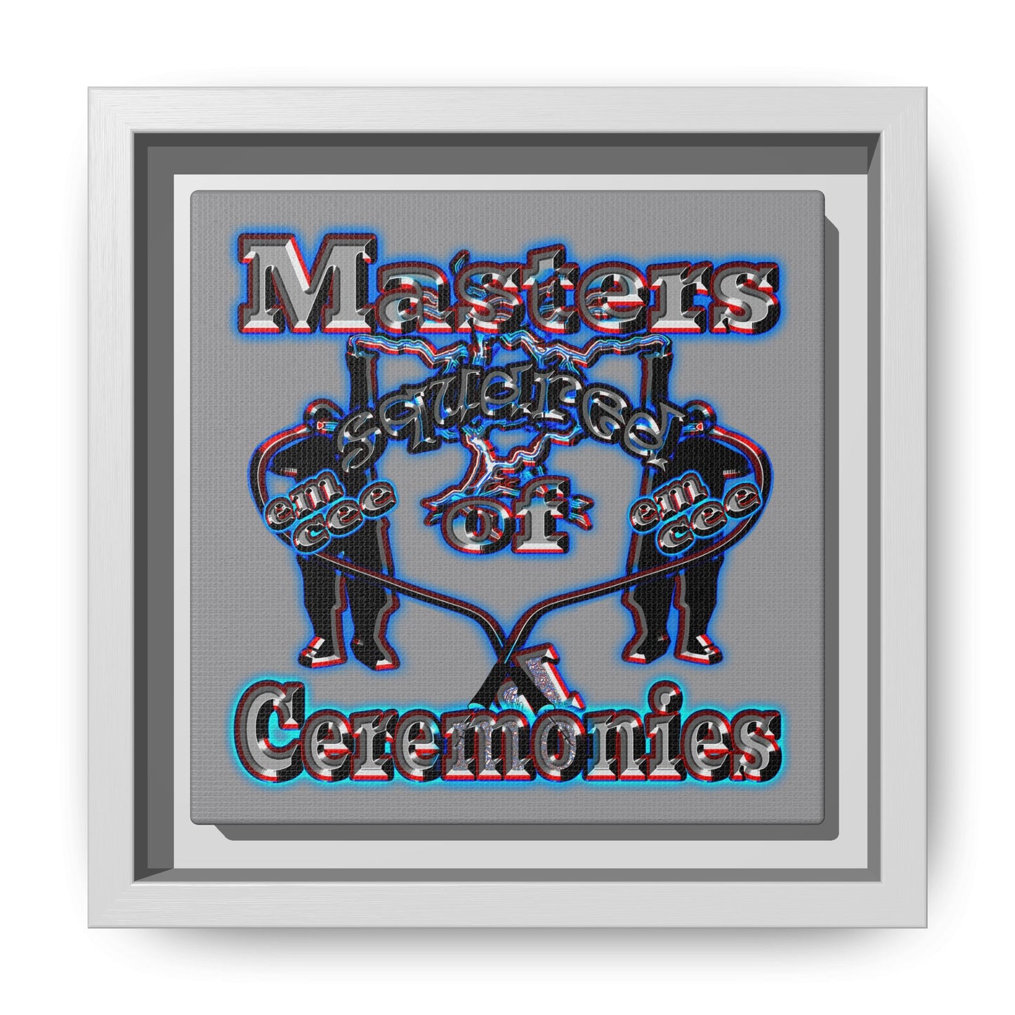em cee squared - framed canvas art (grey)