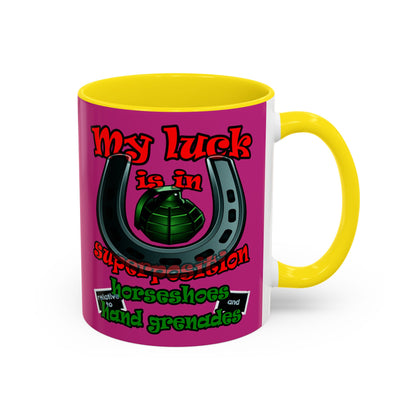 my luck - Accent Mug (pink)