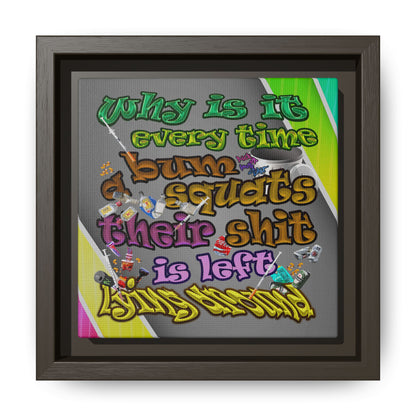 the bum's shit - framed canvas art (rainbow split)