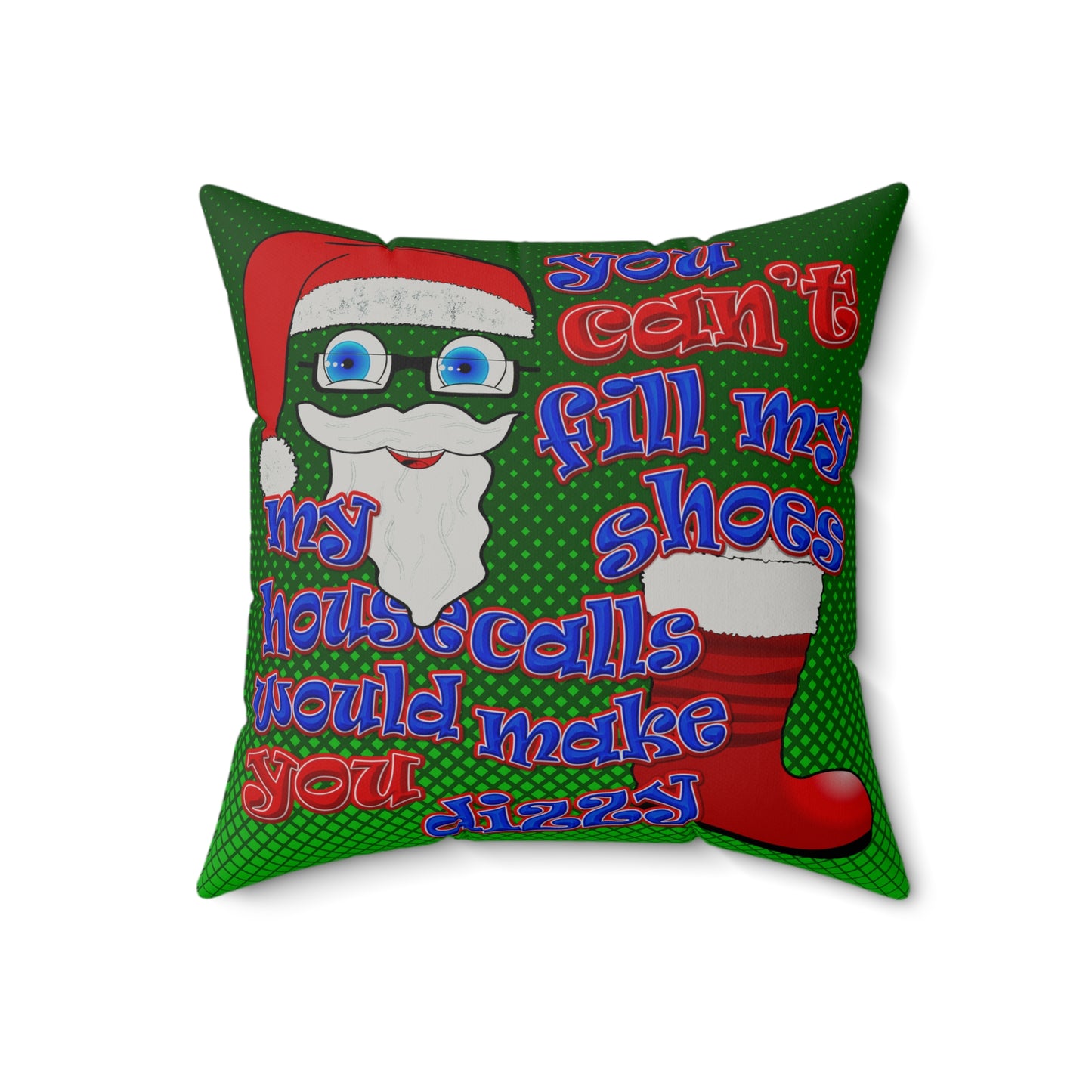 santa's shoes - Faux Suede Square Pillow - (logo green)