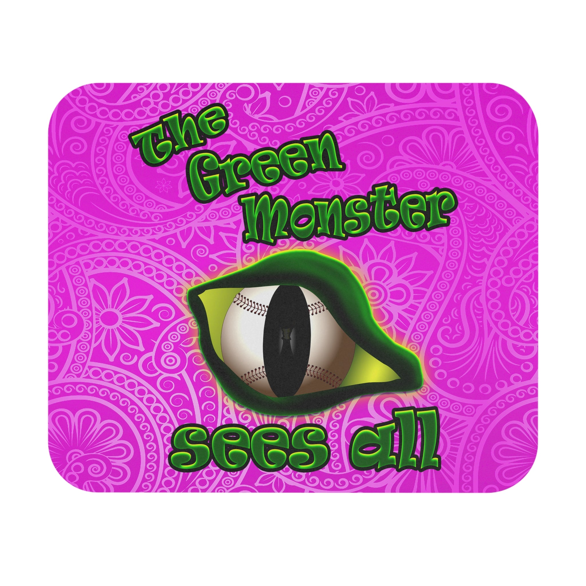 green monster - Mouse Pad (Rectangle) (pink swirl)