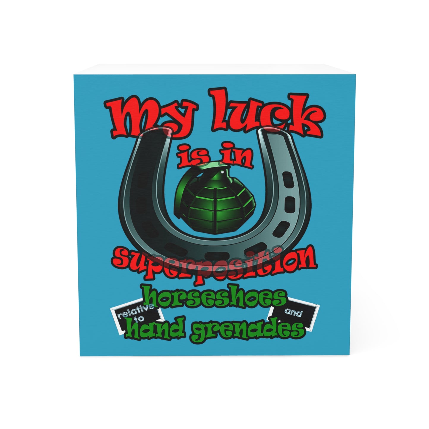 my luck - note cube (turquoise)
