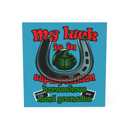 my luck - note cube (turquoise)