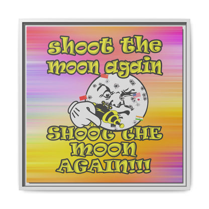 shoot the moon again - framed canvas art (color blur)