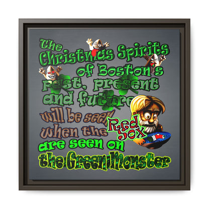 christmas spirits of boston - framed canvas art (grey-light grey)
