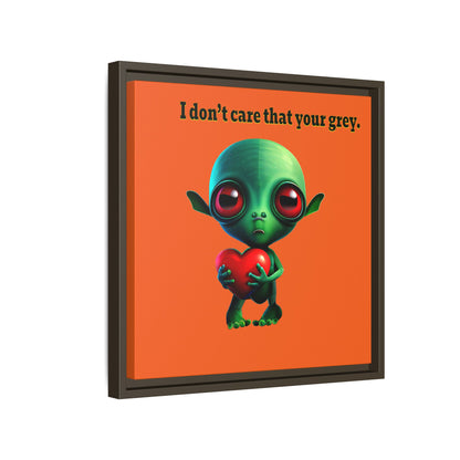 I don't care that your grey - framed canvas art (orange)