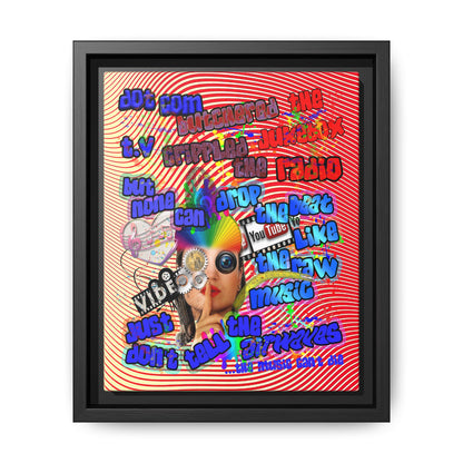 drop the beat - framed canvas art (yellow-orange wave)